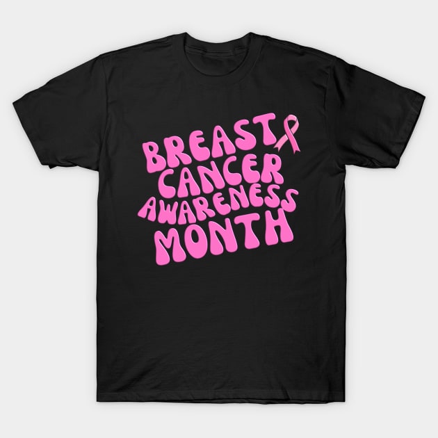 Retro Breast Cancer Awareness Month T-Shirt by RuftupDesigns